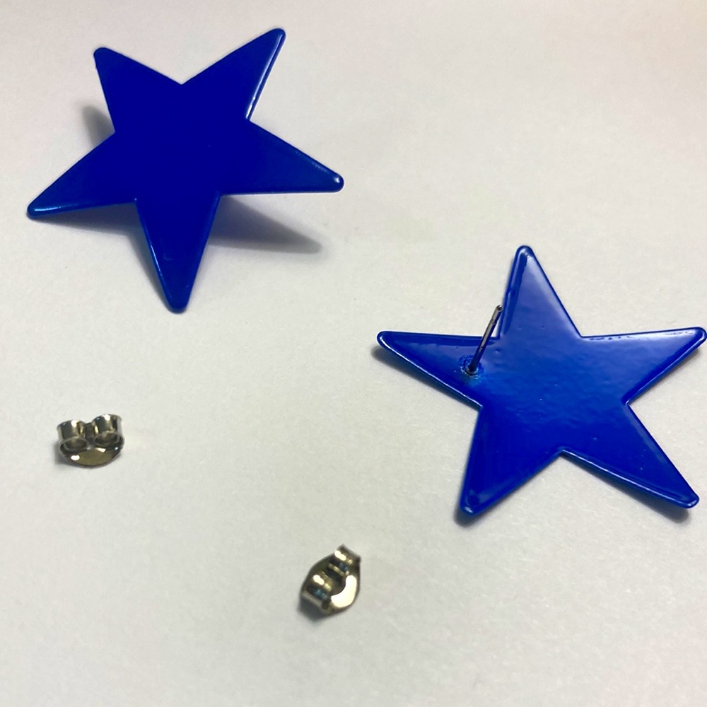 💙 ⭐️ Blue Star earrings - Picture 3 of 3